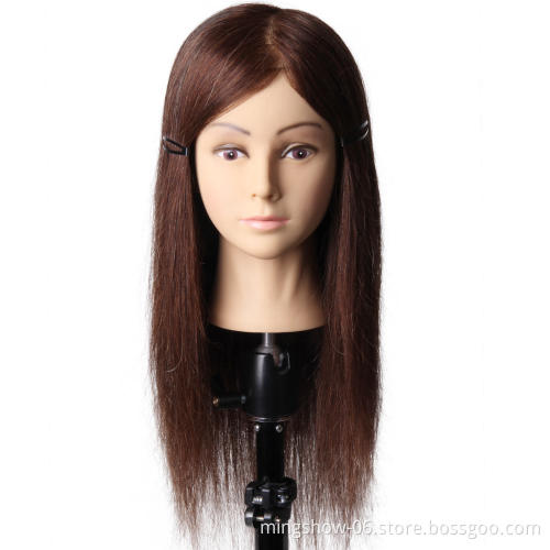 100% Real Human Hair Training Head Wig Dummy Doll Head Hairdresser Practice Hairstyles Hairdos Haircuts Permed